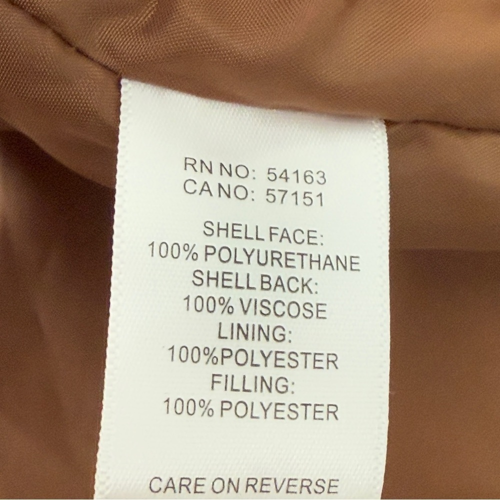 Marc New York Vest Jacket Womens Size M Sleeveless Faux Leather Belted Caramel - Picture 12 of 12